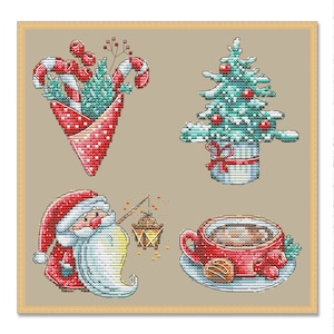 クリスマスの飾り、クリスマスのオーナメント、クリスマスのクロスステッチのパターン、クリスマスツリーのステッチの装飾、クリスマスのチャート、PDF の即時ダウンロード