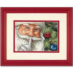 Le secret du père Noël, motif point de croix compté, hiver, père Noël, neige, décoration des Fêtes Xstitch, arbre de Noël, téléchargement immédiat PDF