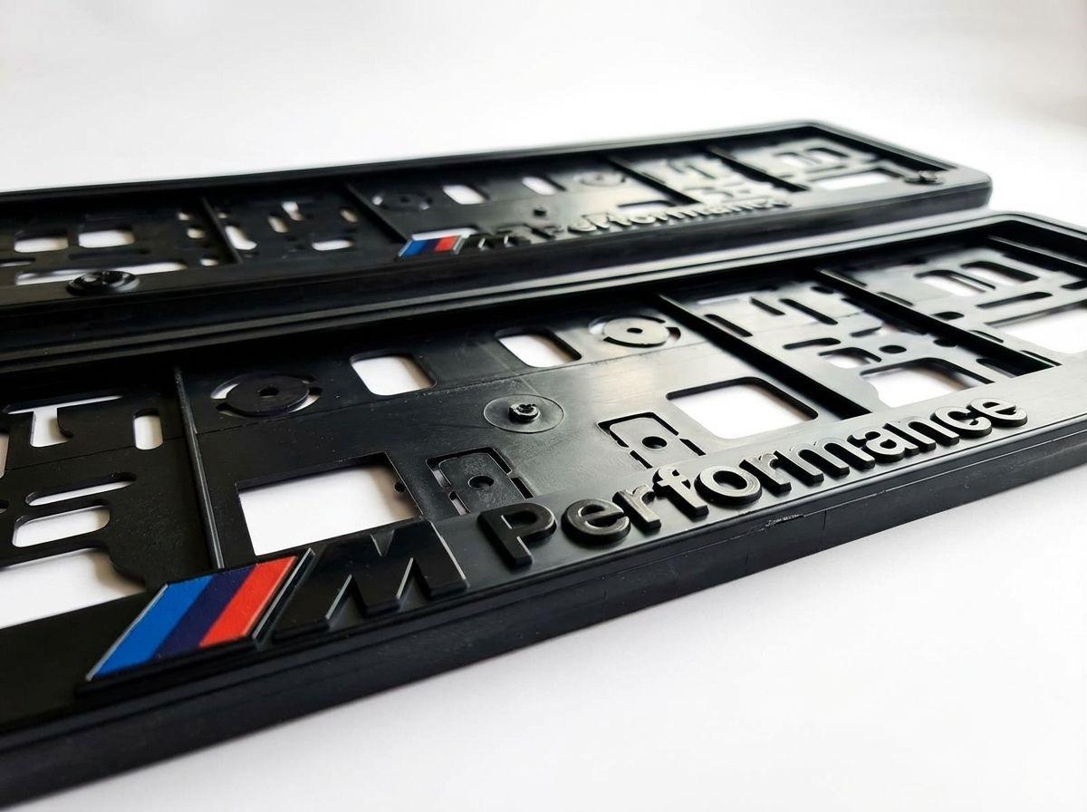 Telaio Targa Moto BMW M-Sport, Nero, Texture Antigraffio, Universale