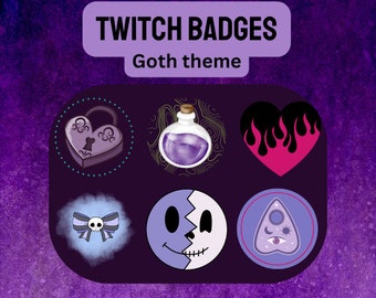 Insignias de suscripción góticas // Insignias góticas de Twitch // Twitch