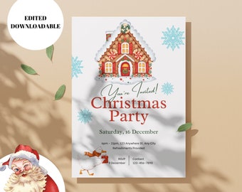 Editable Christmas Party Invitation, Christmas Party Invite, Christmas Party Printable, Holiday Party Invitation