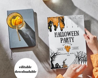 Editable Halloween Invitation, Halloween Party Invitation, Halloween Birthday Invitation, Halloween Invitation