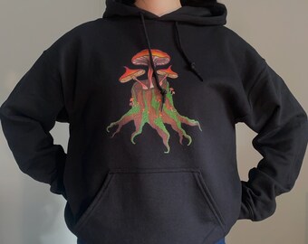 Mushroom hoodie Forest Mushrooms Magic Mushroom Nature Lover Gift Botany Hoodie Mushroom Sweatshirt Plant Hoodie Nature Clothing