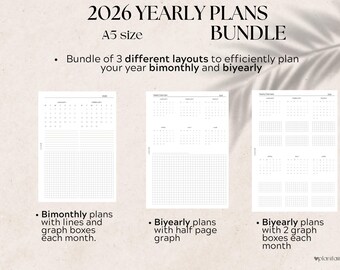 2026 Jahrespläne Bündel - 3 verschiedene Jahresübersichten