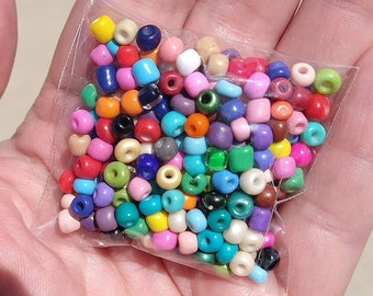 Mixed color size 6 glass seed beads, 20 gram pack, jewelry making supplies, weaving looming, DIY bracelets earrings necklaces