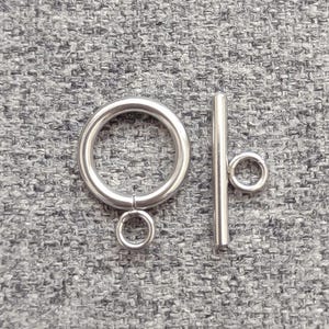 304 stainless steel toggle clasps, 18.5mm ring 20mm bar, 5 or 10 sets per pack