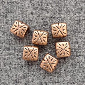 Antiqued copper spacer beads, rectangular beads, copper jewelry findings, diy necklace earring supplies