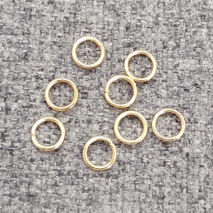 24k gold plated 304 stainless steel jump rings, 6mm, 50/100 per pack, gold findings, jewelry making supplies
