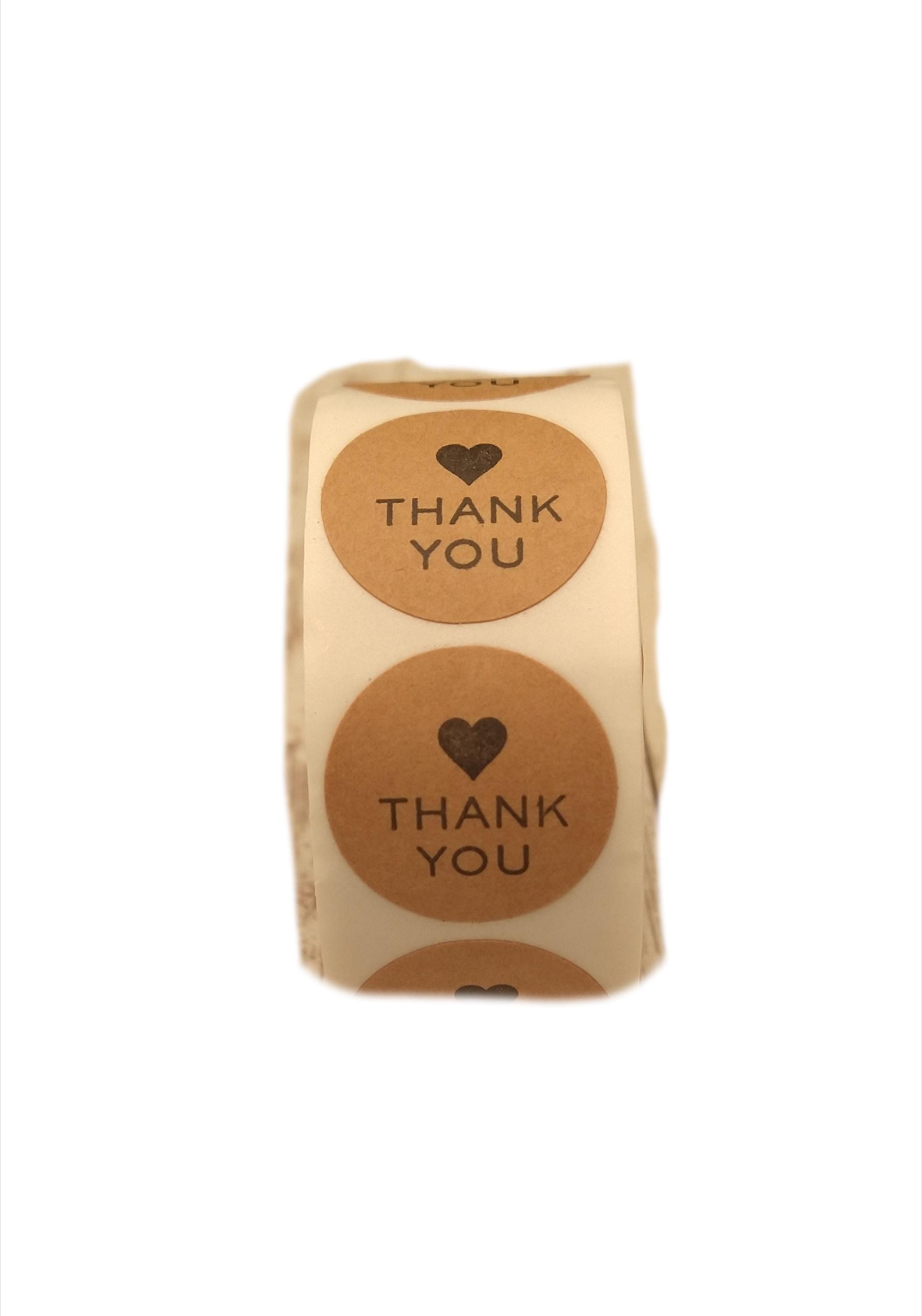 Kraft Paper 1 Inch Round Thank You Stickers, Roll of 500 - Etsy