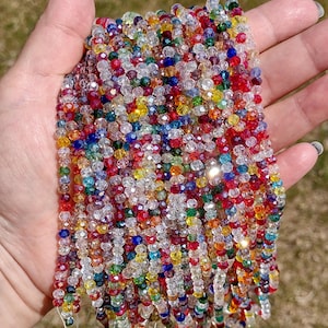 Mixed color faceted rondelle glass beads, 4x3mm, jewelry making supplies, diy necklace, bracelet, earring supplies, approx. 16 inch strand