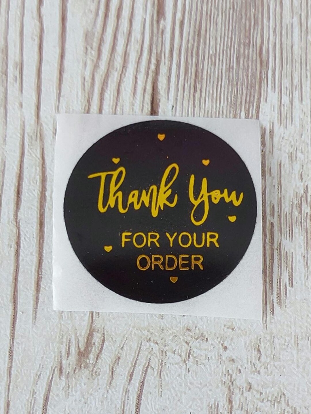 Thank You for Your Order Stickers, Black and Gold, 1 Inch Round, Roll ...