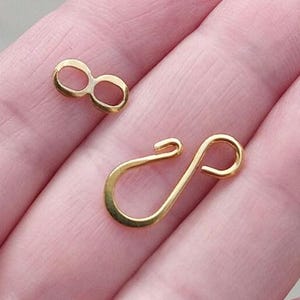 Gold plated S clasp, jewelry findings, jewelry clasp, gold findings, 20mm clasp, set of 10