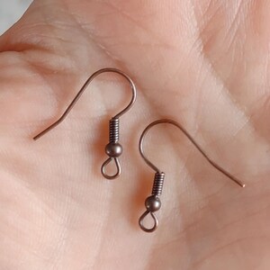 Copper plated iron ear wires, copper ear hooks, 18mm ear wires, antiqued copper findings, jewelry making supplies, lead/nickel/cadmium free
