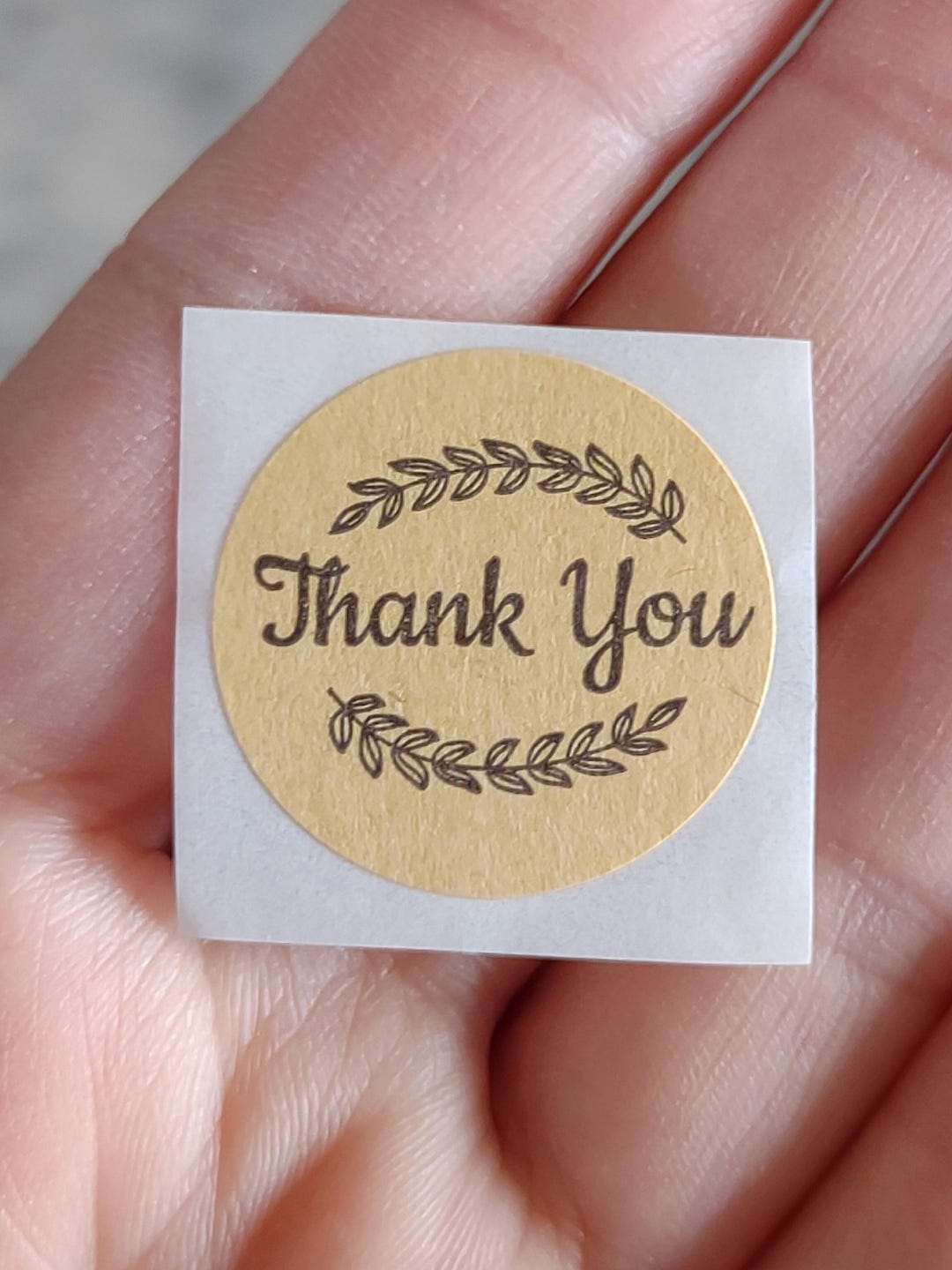 Kraft Paper Thank You Stickers, 1 Inch Round, Roll of Approximately 500 ...