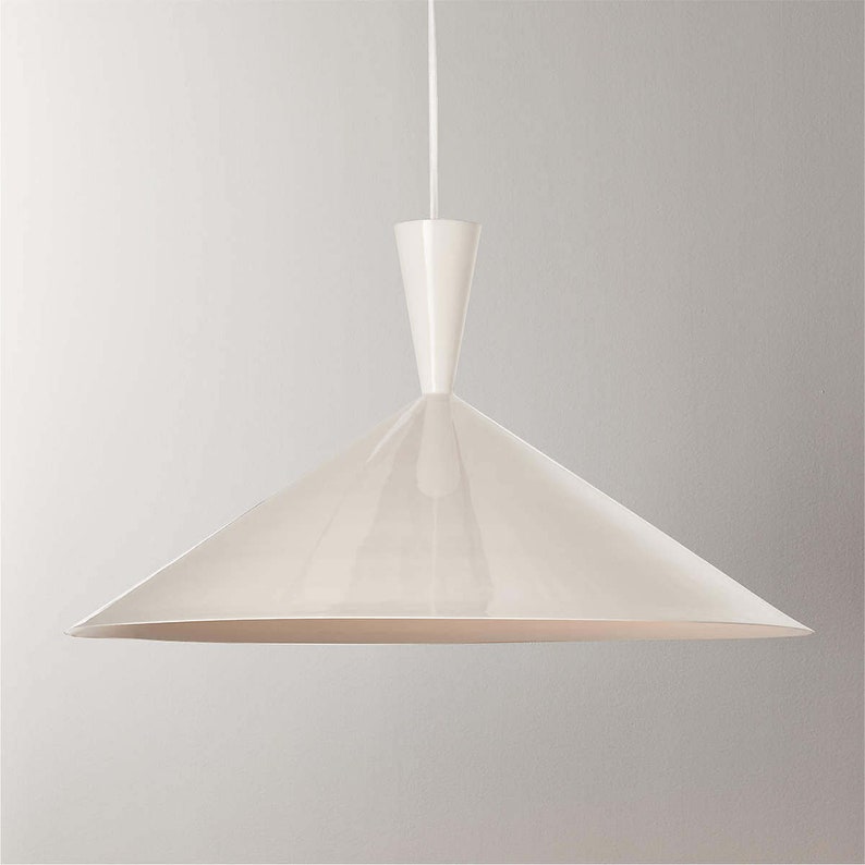 White Cone Pendant Light, White Kitchen Pendant Lights, Modern White Ceiling Light, White ...
