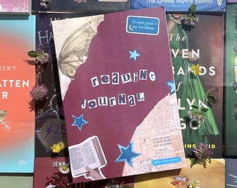 READING JOURNAL AESTHETIC | book lover gift | book tracker | physical | softcover a5 | dark red | booktok