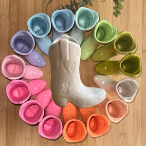 Mini Cowboy Boot Vase: Jesmonite Western Decor