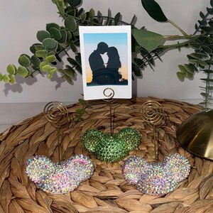 Porta-fotos em formato de rato – Suporte para cartões Jesmonite feito à mão, decoração de mesa minimalista e colorida, presente para os amantes da Disney