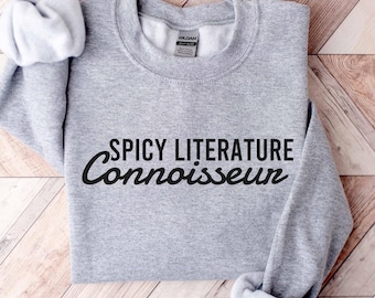 Sudadera para amantes de los libros, sudadera para conocedores de literatura picante, regalo para lectores obscenos, cuello redondo literario, camiseta de romance oscuro, camiseta picante