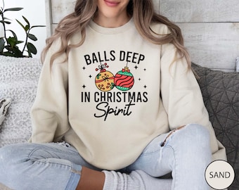 クリスマス スウェットシャツ、クリスマススピリット満載のスウェットシャツ、ホリデーギフト、ユーモアたっぷりのクリスマスシャツ、皮肉たっぷりのセーター、面白い友達へのギフト