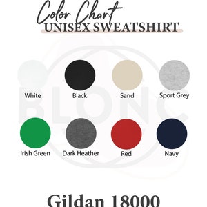 Sweatshirt color chart