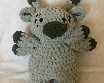 Alien Kuh Plüschi | Gehäkelte Kuh Plüsch | Handgefertigtes Geschenk | Kuscheltier | Flauschiges Garn