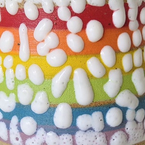 Small Ceramic Rainbow Succulent Planter with Crawl Glaze, LGBTQ, Gay, Pride Flag, Succulent, Cacti, Plant Pot, Wheel Thrown, Stripy Pottery image 9