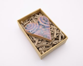 Tiny Handmade Pottery Ceramic Heart Keepsake, Small Love Token, Trinket, Treasure, Valentine's, Heart in a Box
