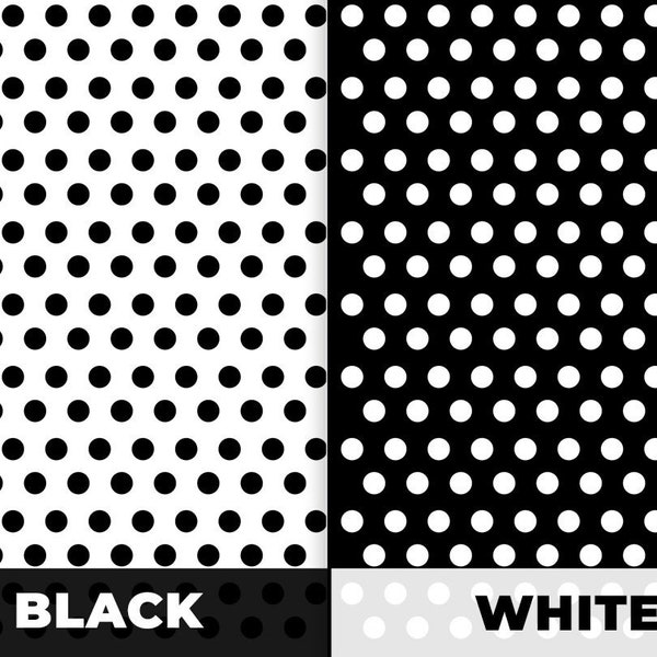 Polkadot Pattern, Polka dots Pattern, Polkadots Clipart SVG, PNG, EPS, pdf, jpg, Black and White Color, instant digital download