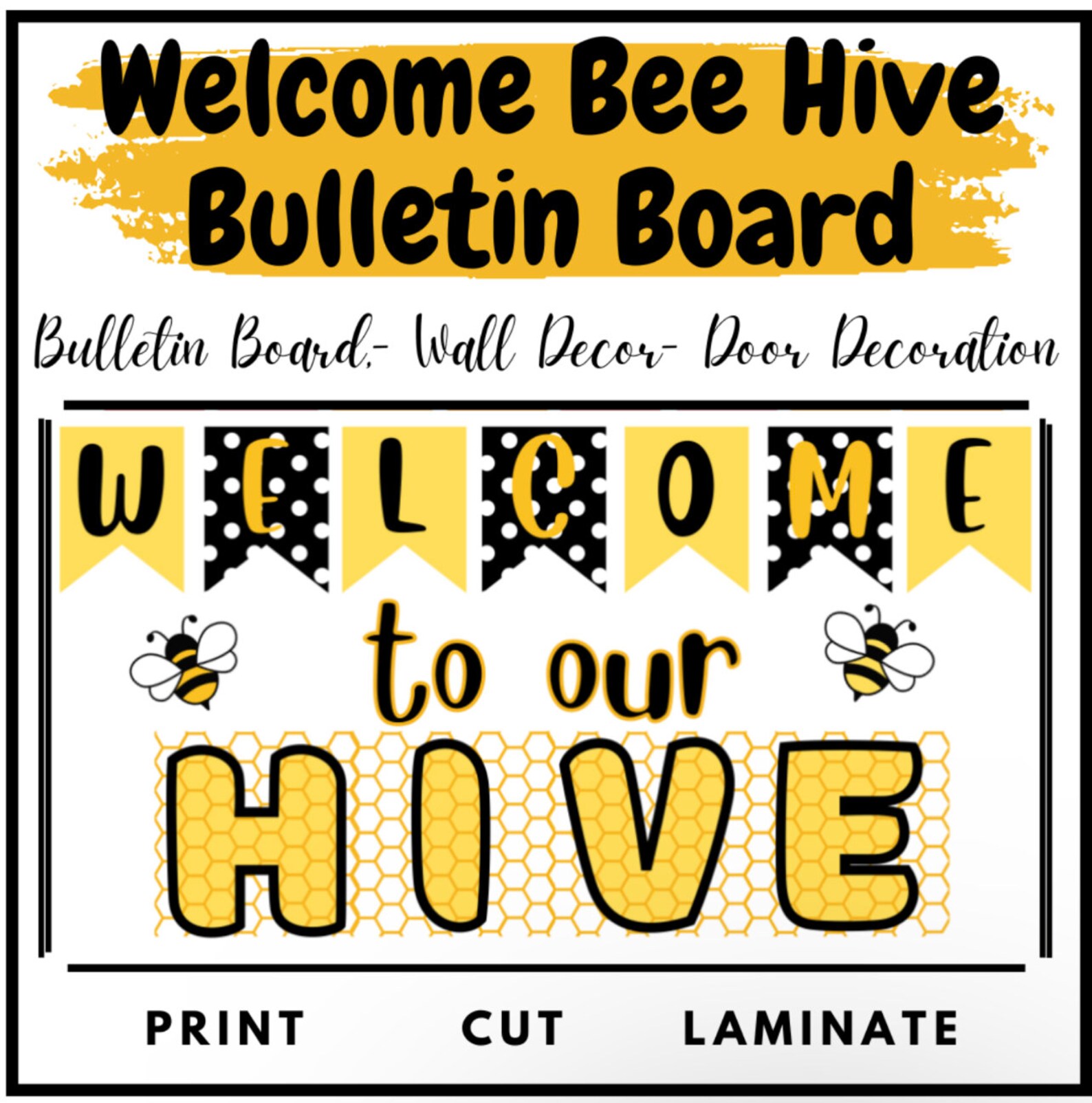 to Our Hive Bulletin Board Wall Decor Door Etsy