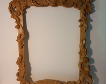 Carved oak wood frame