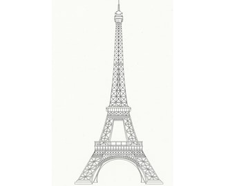 Eiffel Tower Sketch, Paris Wall Art, Minimalist France Poster