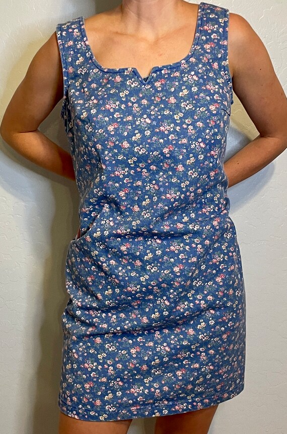 90s Denim Dress with Flowers