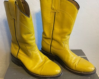 Vintage Yellow Justin Cowgirl Boots