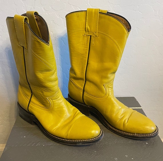 Vintage Yellow Justin Cowgirl Boots - image 1