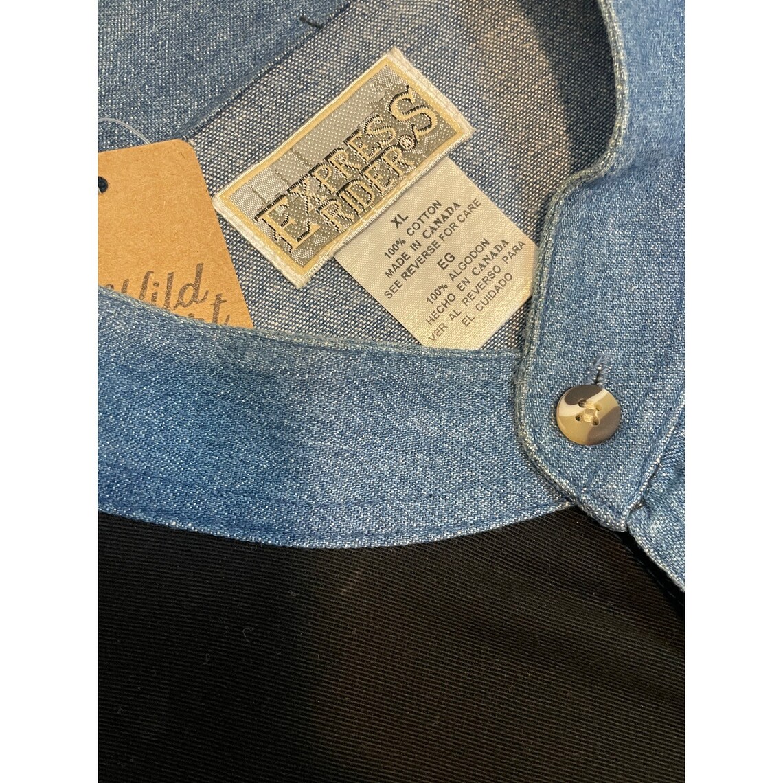 Shabby Express Rider Vintage 90s Express Rider Denim Color Blocked Button Up - Etsy