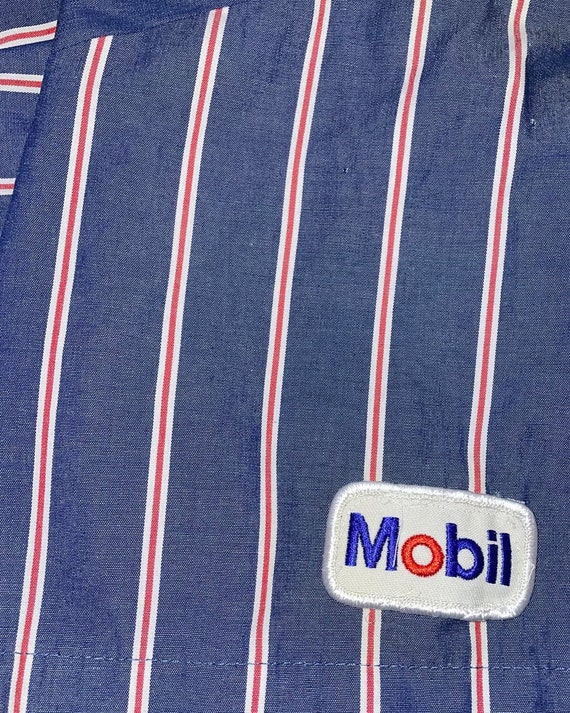 Vintage 70s Mechanic Mobile Button Up Shirt - image 3