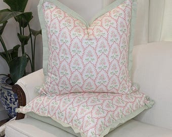 Abby by Camilla Moss with Green Ticking Flange