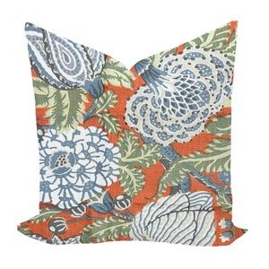 Mitford in Orange by Thibaut Pillow Cover