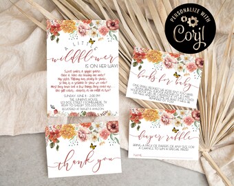 Little Wildflower Baby Shower Invitation | Wildflower Baby Shower Invite Template | A little wildflower is on the way | Summer Baby Shower