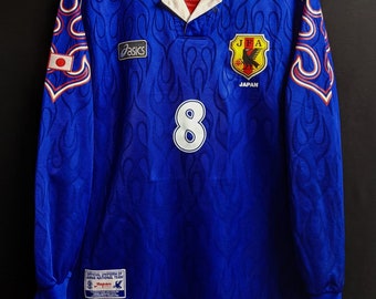 Japan 1998 Home Retro Kit Football Jersey Long Sleeve World Cup France 98 Vintage Soccer Shirt Maglia Calcio Top Nakata