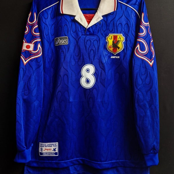 Japan 1998 Home Retro Kit Football Jersey Long Sleeve World Cup France 98 Vintage Soccer Shirt Maglia Calcio Top Nakata