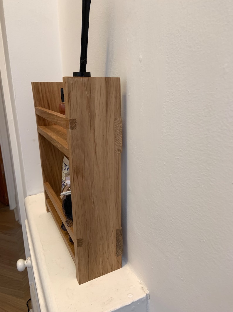 Oak bathroom shelves image 2