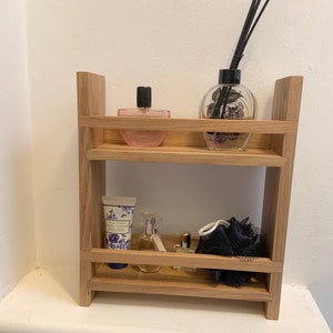 Oak bathroom shelves image 1