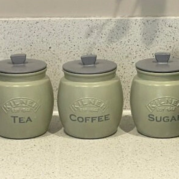 Sage Green Kitchen Canisters Etsy UK