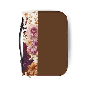 Floral Bible Cover, Beautiful Christian Gift, Prayer Journal Case, Inspirational Quote Holder, Stylish Book Protector