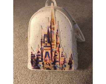 Disney Parks WDW 50th Cinderella Castle Loungefly Mini Backpack - White