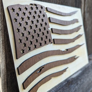 Modèle numérique de drapeau américain, essayez ça dans une petite ville, patriotique, États-Unis, vétéran, fichier SVG Lightburn AI DXF, fichier laser, impressions numériques