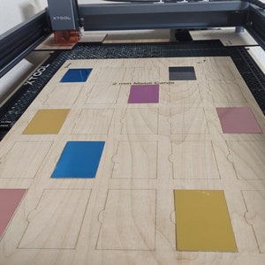 Sjabloonsjabloon metalen visitekaartje, uitgebreide versie, Lightburn AI DXF SVG-bestand, gegraveerde kaart, aangepaste kaarten, laser, digitale prints, etsen