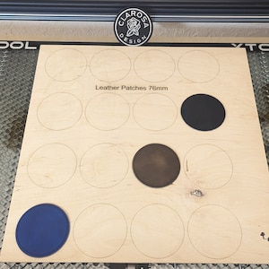 Circle Leather Patches Template Jig, Lightburn AI DXF SVG File, coaster, kitchen and dining, laser cut file, digital prints, engrave